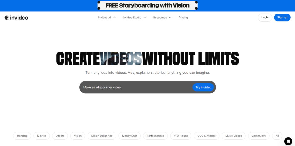 InVideo AI prompt interface