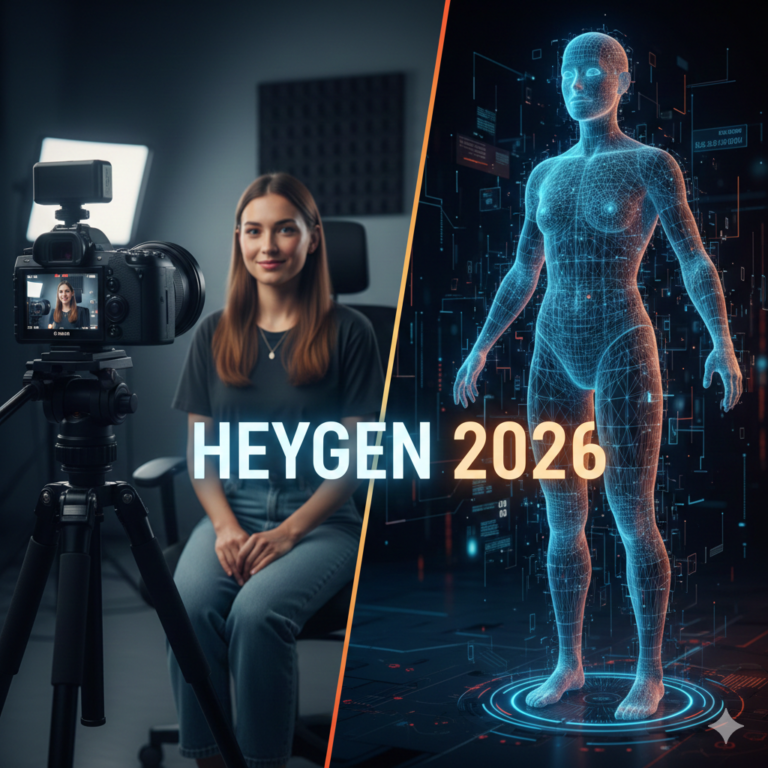 HeyGen Review 2026 featured image showing AI avatar generation process