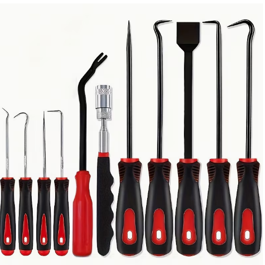 Automotive precision hook and pick set for cleaning engine lifter bores